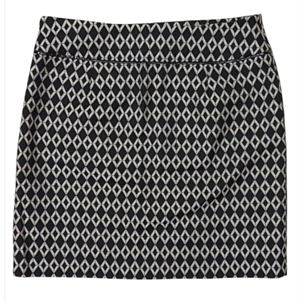 INC International Concepts Chainlink Skirt Black White Faux Leather Trim Sz 6 - Picture 9 of 12